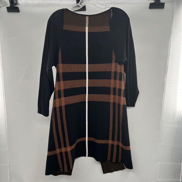 Angel Apparel Single Button Long Sleeve Plaid Cardigan Black/Multi Size Medium - Picture 7 of 8